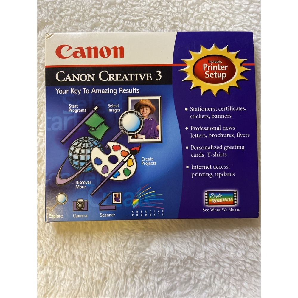 Canon Creative 3 & Printer Setup Windows 95, 98, 3.1 CD Quick Start Guide